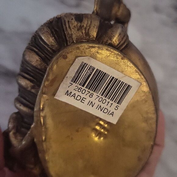 Statue Tibetan Of Green Tara Green Deity Buddhist Brass 7385 - Picture 6 of 7